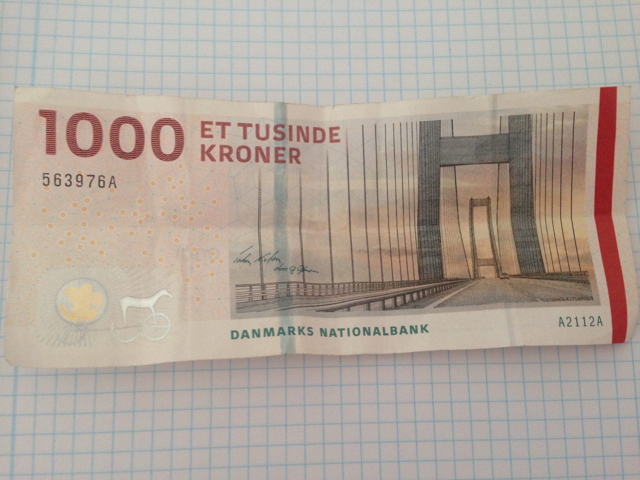Regeringen vil give butikker lov til at afvise 1000-kronesedler ved små køb