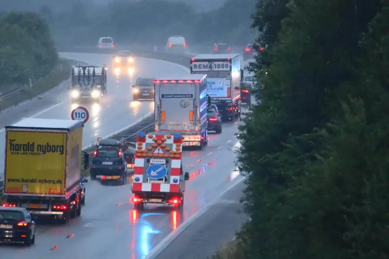 Uheld på motorvejen nær Vejle