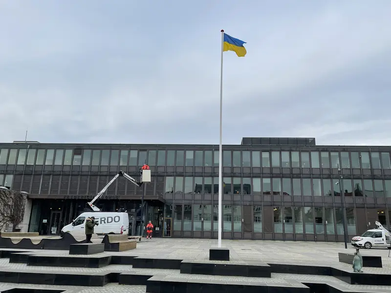Fredericia Kommune flager for Ukraine
