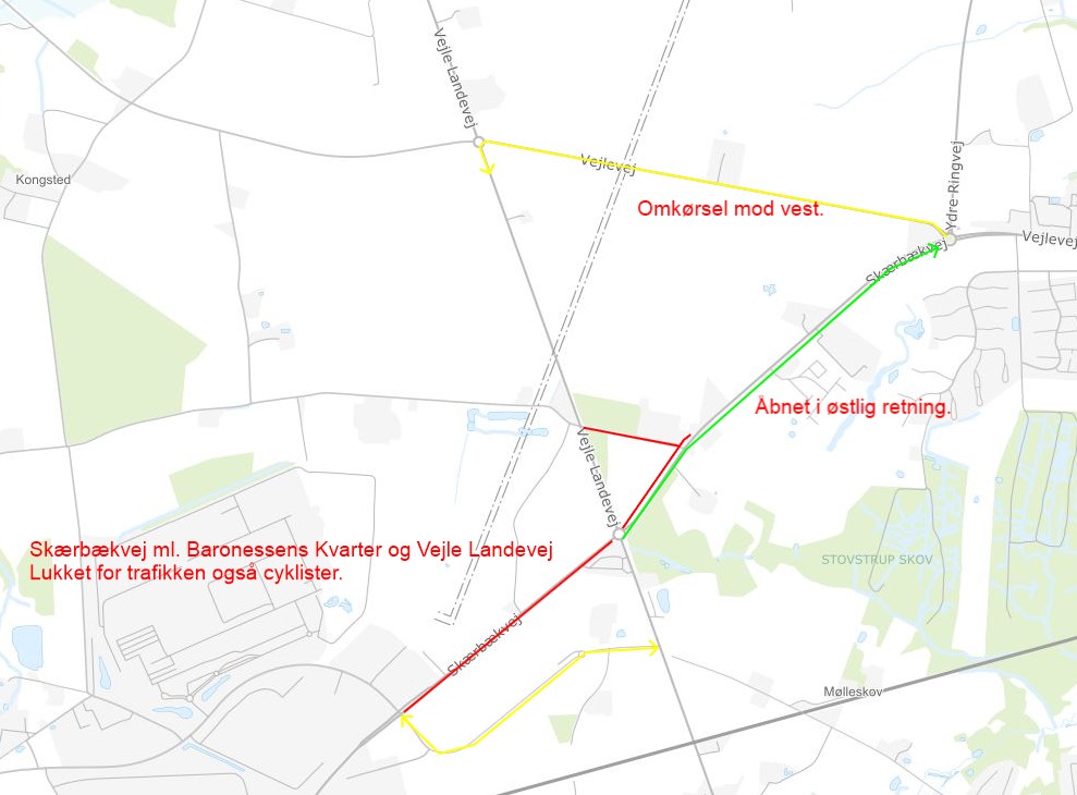 Ændringer i trafikflowet i Fredericia: Delvis åbning af Hejse-krydset og Skærbækvej
