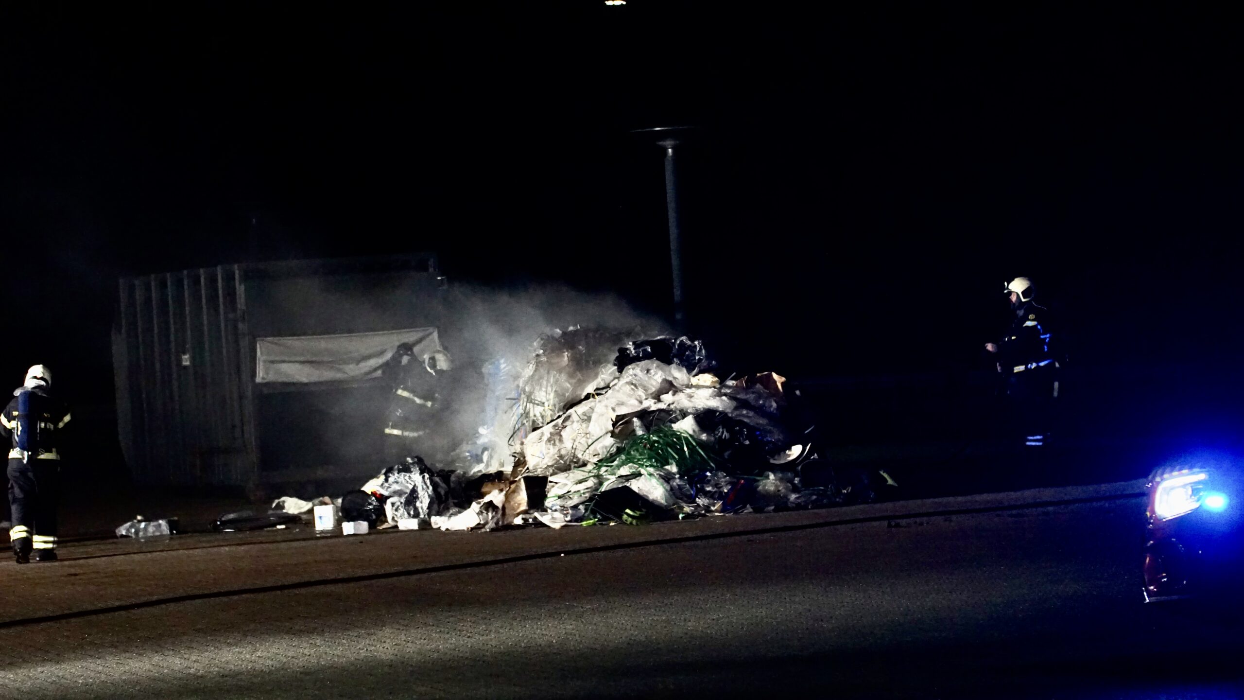 Brand i container ved thansen i Middelfart