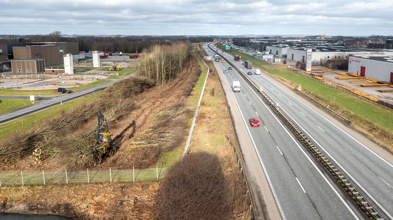 Tilkørselsrampe ved Hornstrup på E45 lukker midlertidigt