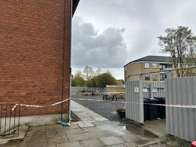 Politi afspærrer område i Fredericia
