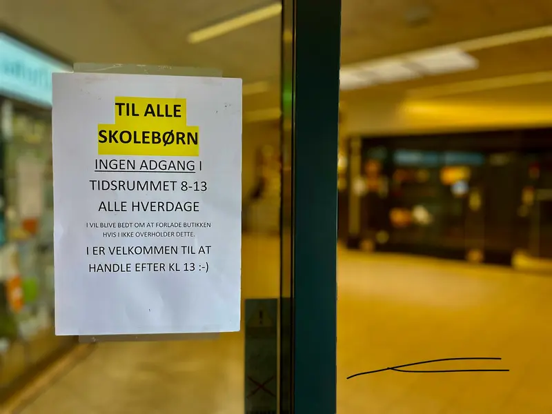 Forbud mod skoleelever i supermarkeder