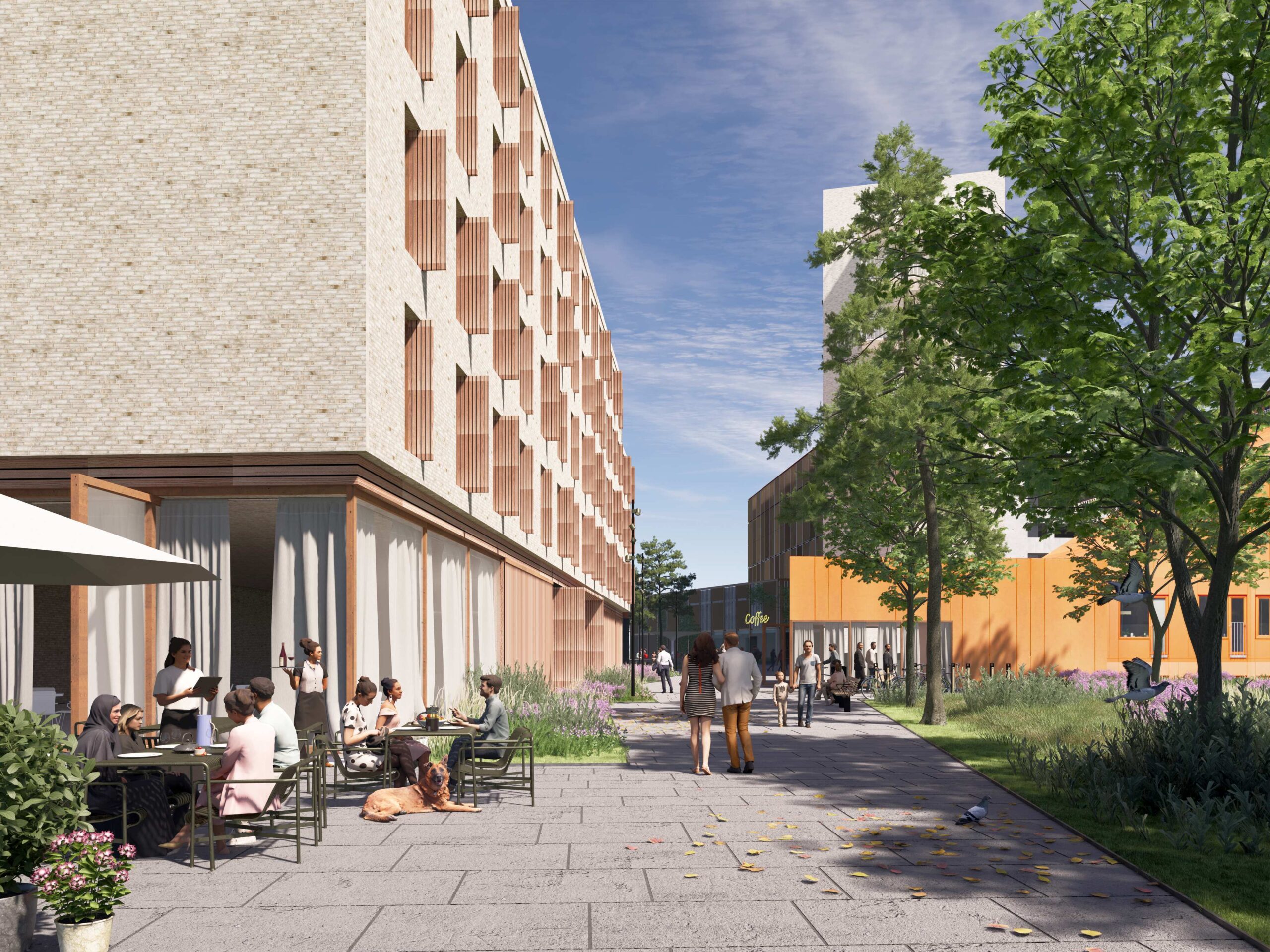 Vokser med supermarked, hotel og p-hus
