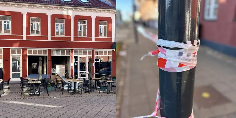 Mystisk politikaktion spærrer gade af i Fredericia