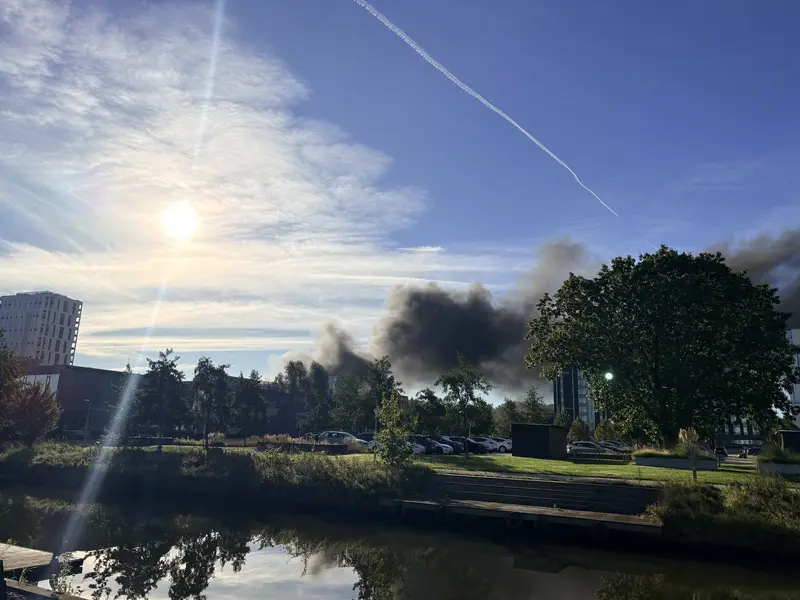 Industribrand ved Kolding Åpark: Skamlingsvejen spærret