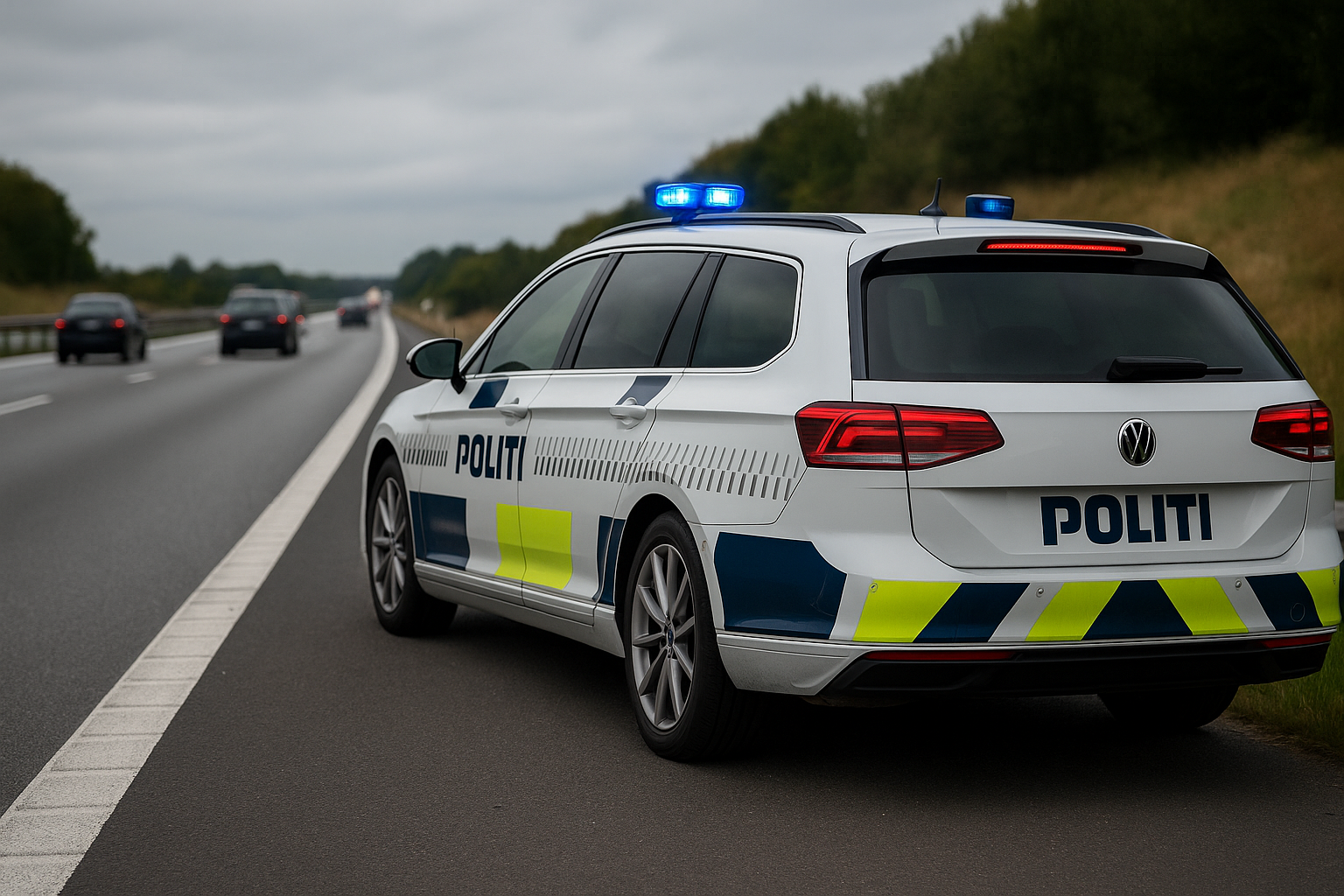 Bilist endte på taget på motorvejen – sigtet for narkokørsel
