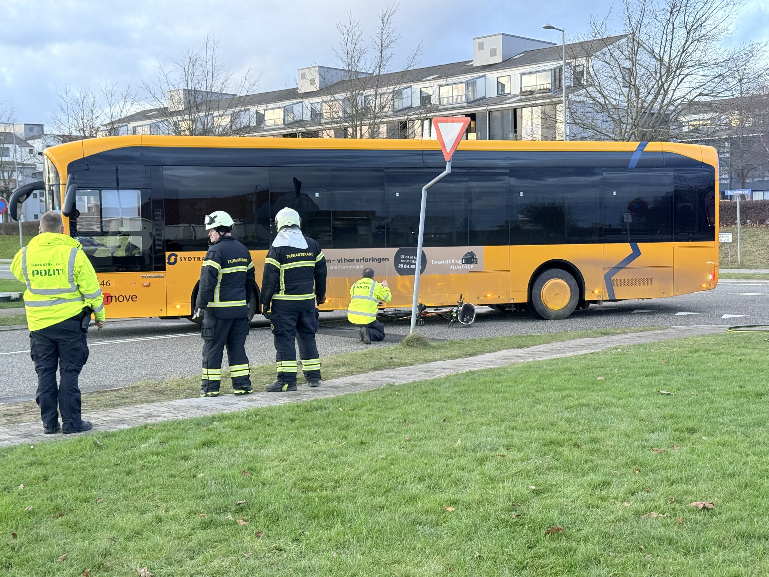 Bus rammer cyklist i Fredericia