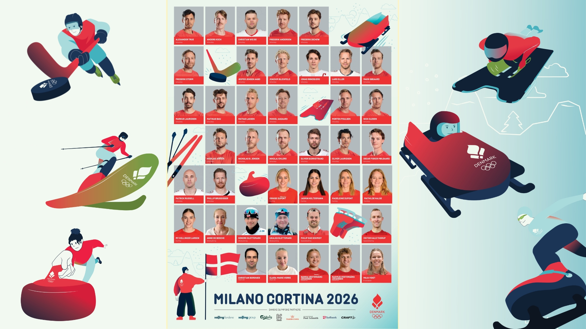 Stort dansk OL-hold klar til vinterlege i Italien