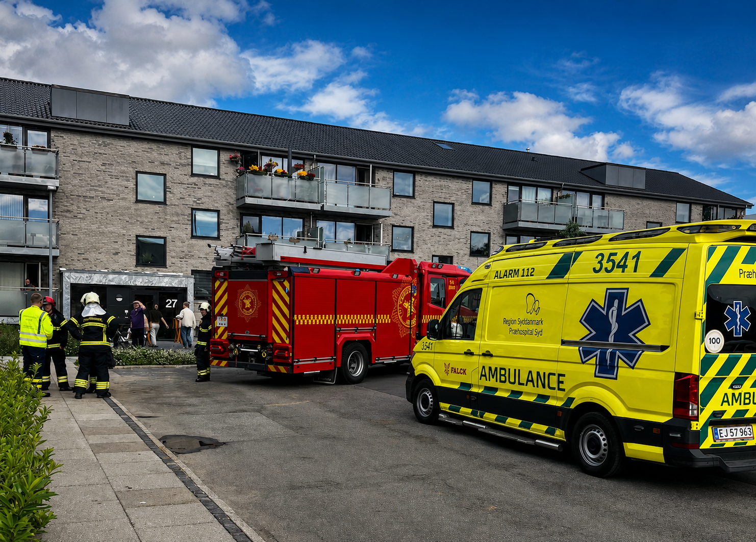 Brand i etageejendom på Christiansberg