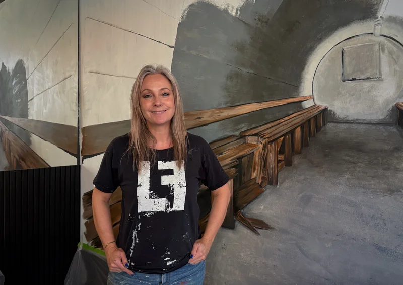 Midt i Jay’s nye lokale er en gammel bunker ved at tage form
