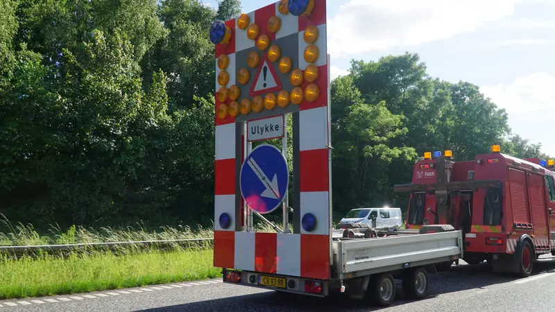 Stort uheld på motorvejen